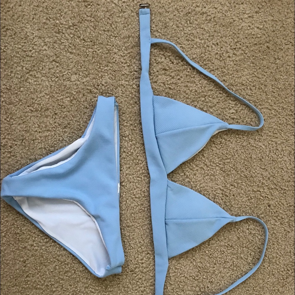 light blue bathing suit